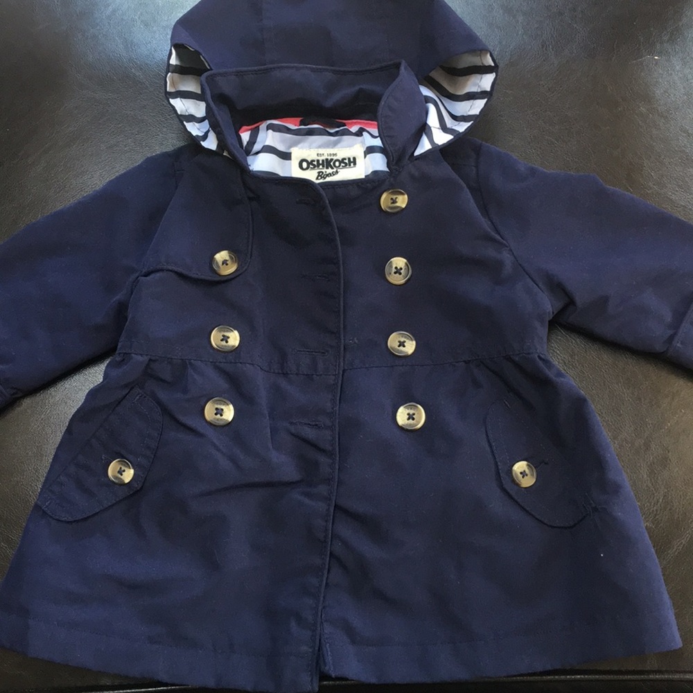 12 month Navy blue dress rain coat osh kosh
